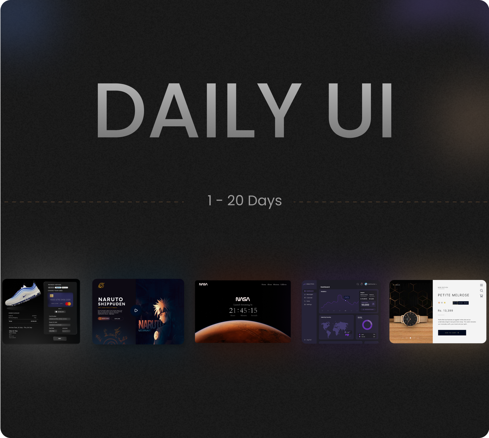 100 Days Daily UI | (Day 1-20)